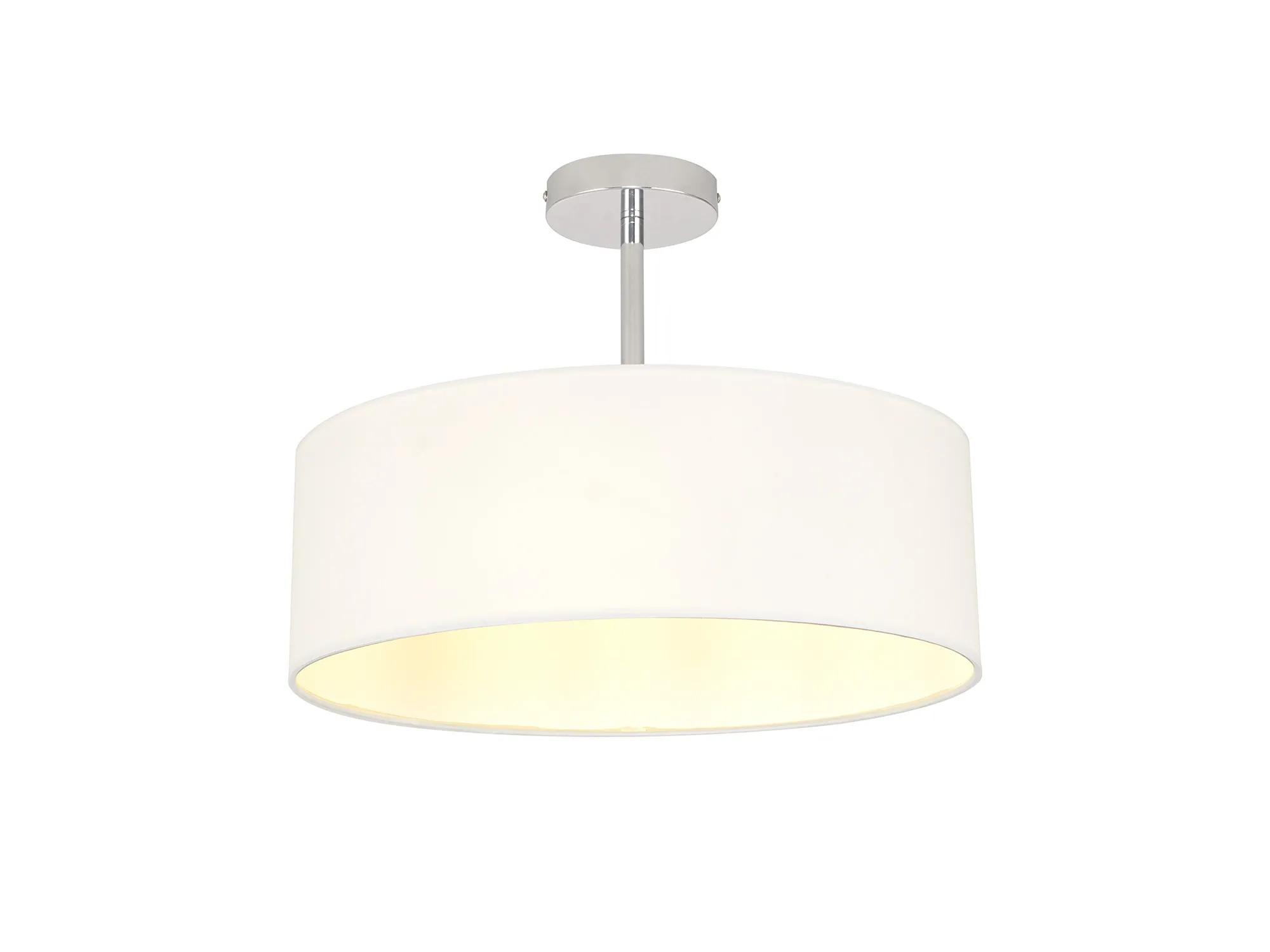 DK0685  Baymont 45cm Semi Flush 3 Light Polished Chrome, White